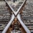 Close up of railroad ties