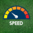 Speedometer on a grassy background