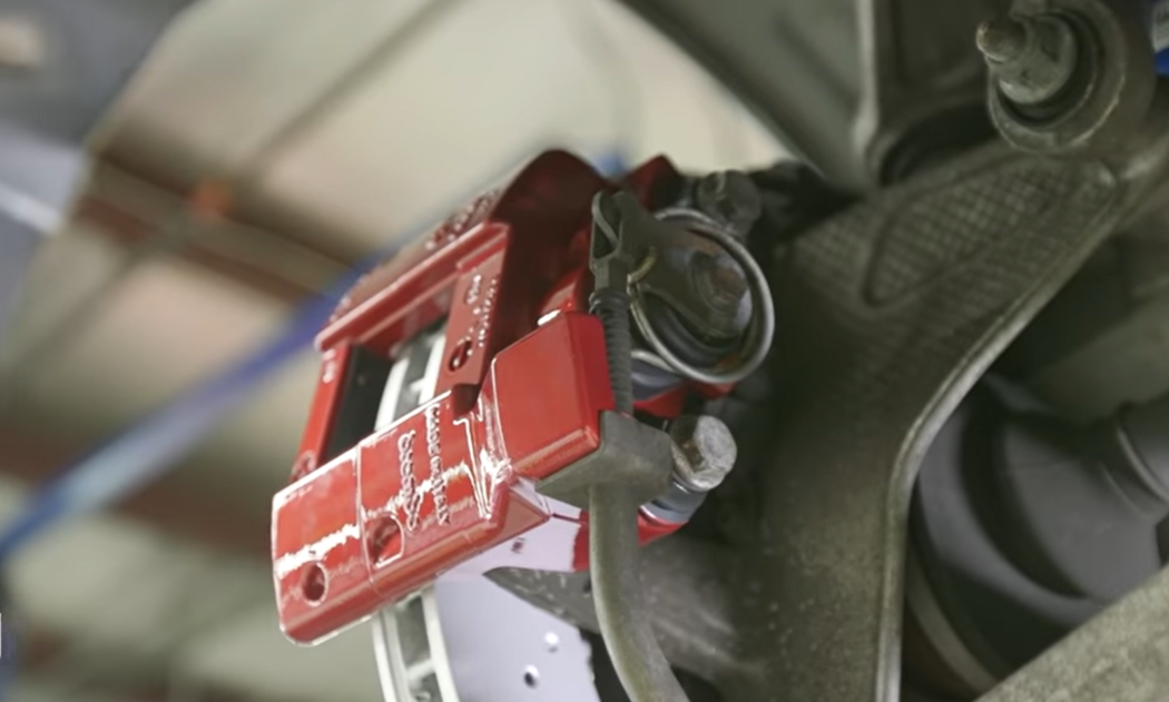 red brake calipers - a close-up view
